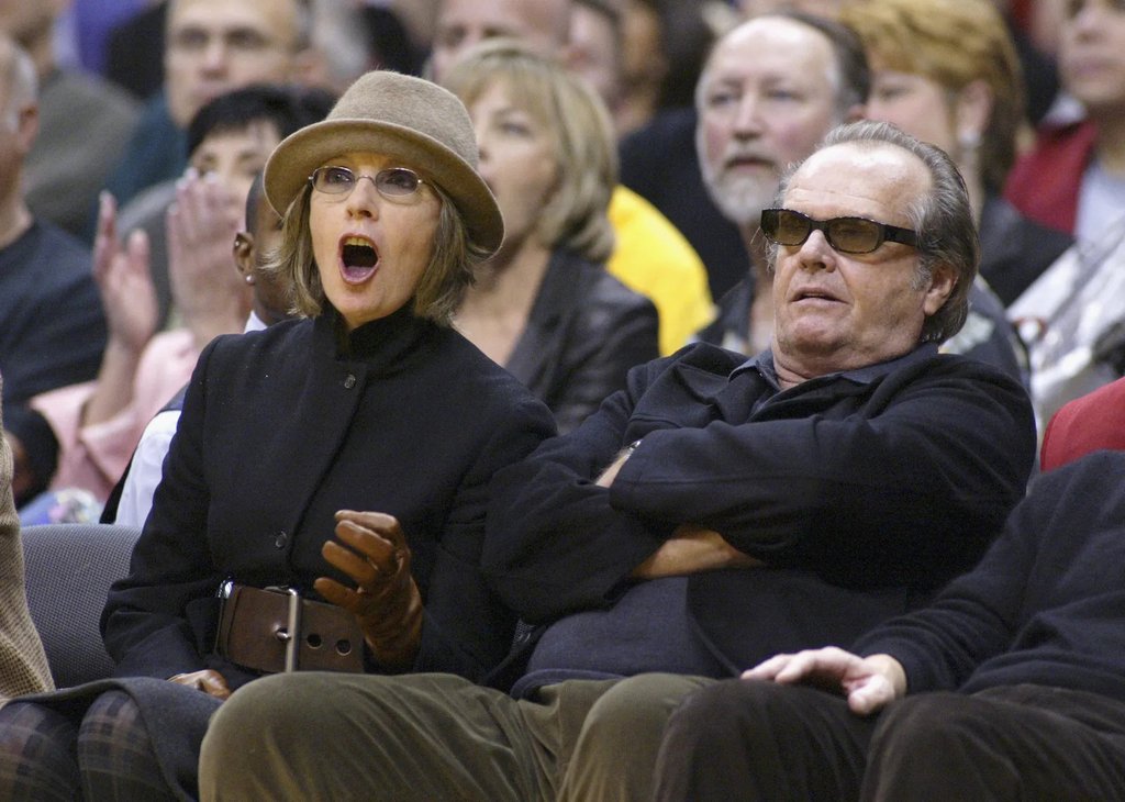 Diane Keaton and Jack Nicholson at a Los Angeles Lakers game in 2003. Vince Bucci_Getty Images.jpg