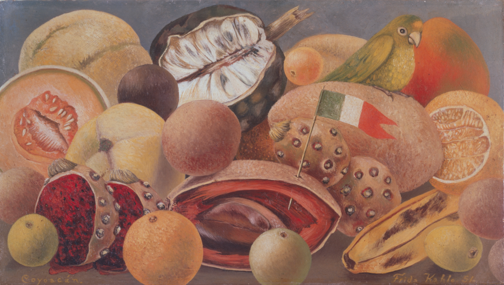Frida Kahlo, Still Life with Parrot and Flag, 1951.png