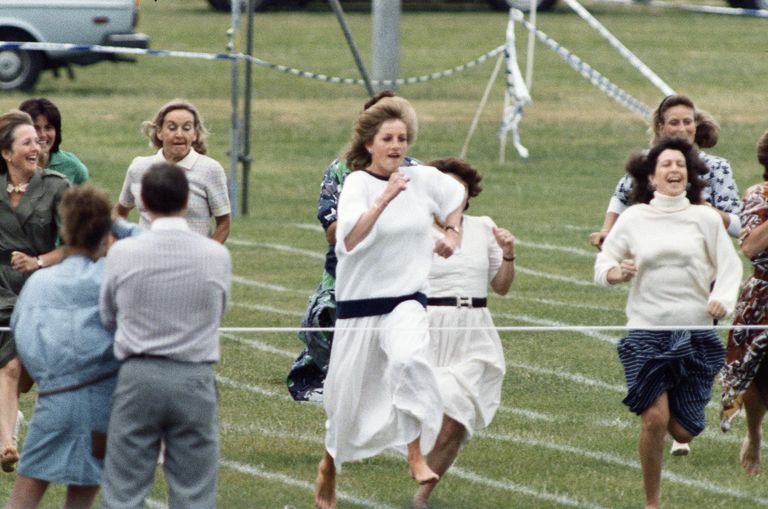 Running in the mother's race at Prince Williams schools annual sports day 1989.jpg